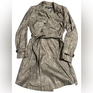 Kenneth Cole trench style jacket size medium brown single button closure